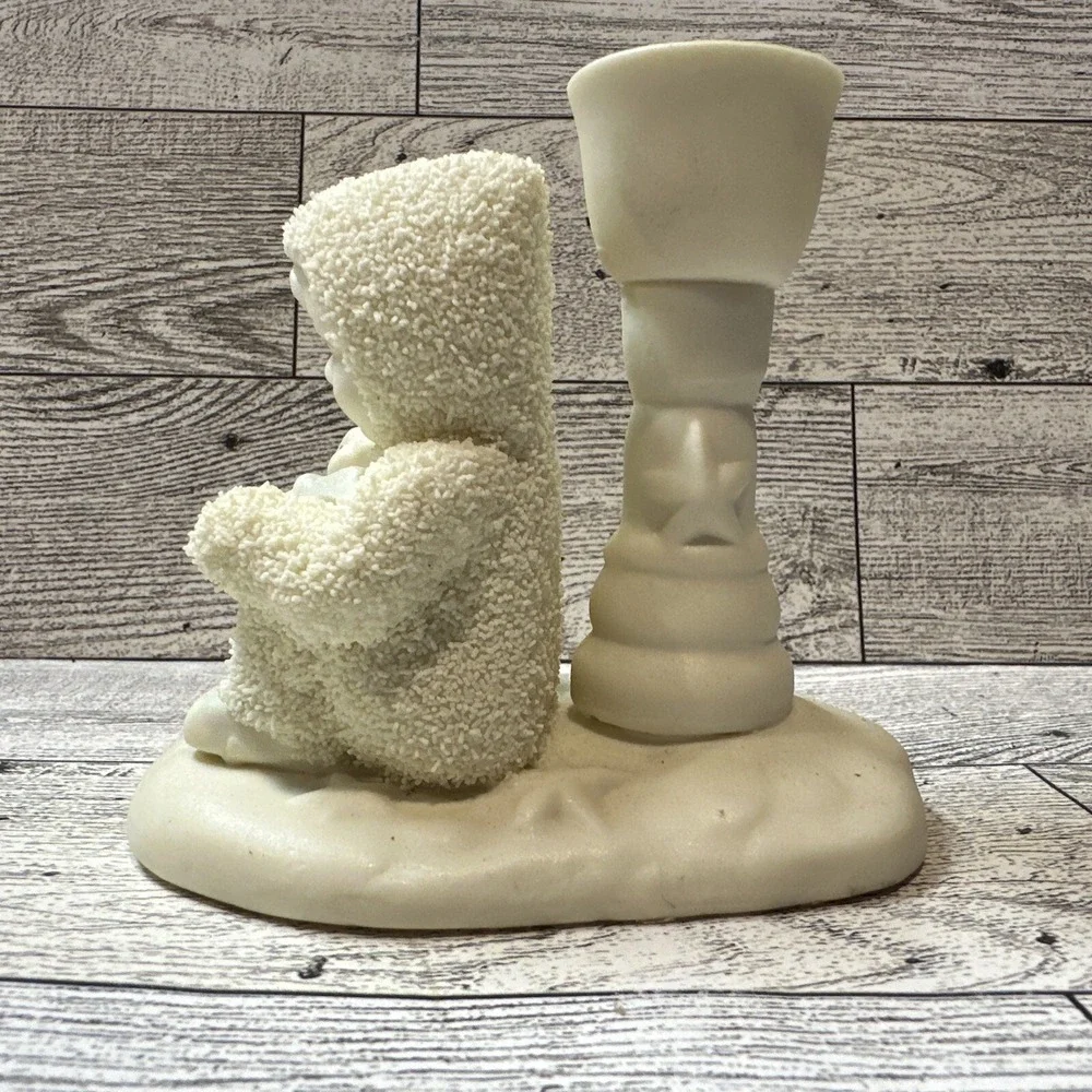 Look Alike Snowbabies Figurine Reading Book w/Duck Candle‎ Holder 2.5x3.25x3.5